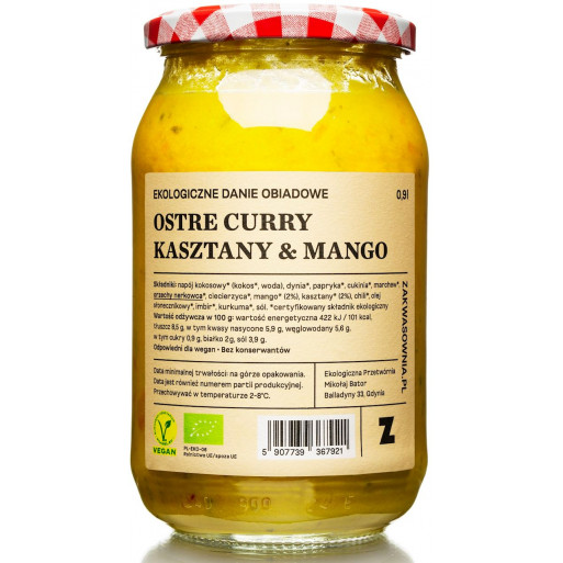 CURRY OSTRE Z KASZTANAMI I MANGO BIO 900 ml - ZAKWASOWNIA