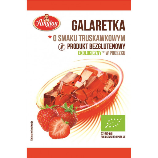 GALARETKA O SMAKU TRUSKAWKOWYM BEZGLUTENOWA BIO 40 G - AMYLON