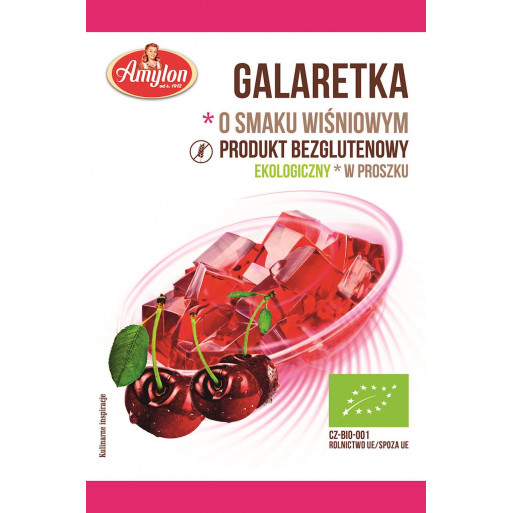 GALARETKA O SMAKU WIŚNIOWYM BEZGLUTENOWA BIO 40 G - AMYLON
