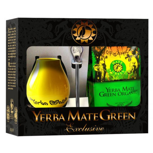 ZESTAW YERBA MATE BIO 400 g, MATERO, BOMBILLA - ORGANIC MATE GREEN