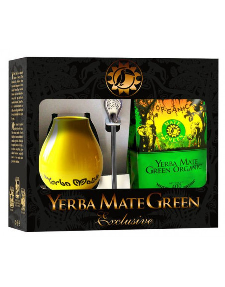 ZESTAW YERBA MATE BIO 400 g, MATERO, BOMBILLA - ORGANIC MATE GREEN