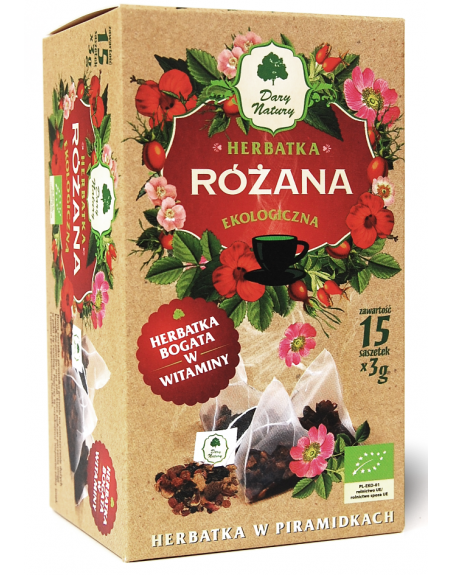 HERBATKA RÓŻANA PIRAMIDKI BIO (15 x 3 g) 45 g - DARY NATURY