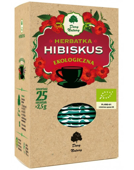 HERBATKA HIBISKUS BIO (25 x 2,5 g) 62,5 g - DARY NATURY