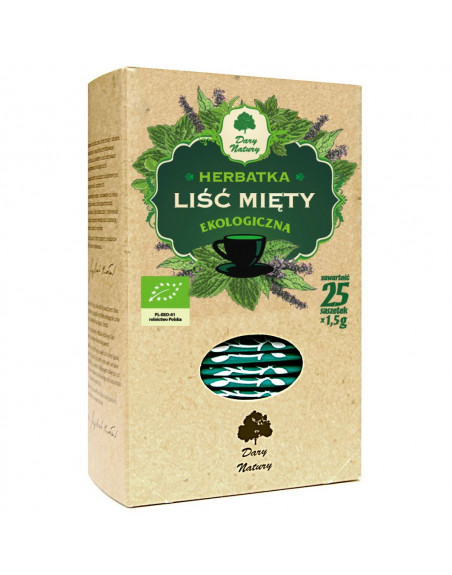 HERBATKA LIŚĆ MIĘTY BIO (25 x 1,5 g) 37,5 g - DARY NATURY