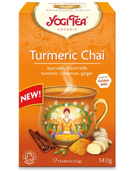 HERBATKA ZŁOTY CHAI Z KURKUMĄ (TURMERIC CHAI) BIO (17 x 2 g) 34 g - YOGI TEA