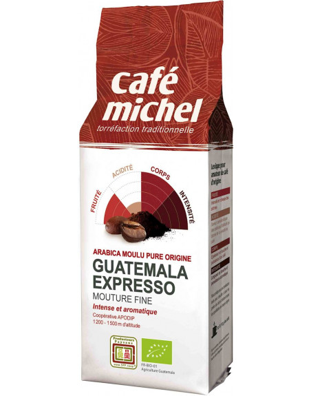 KAWA MIELONA ARABICA 100 % ESPRESSO GWATEMALA FAIR TRADE BIO 250 g - CAFE MICHEL