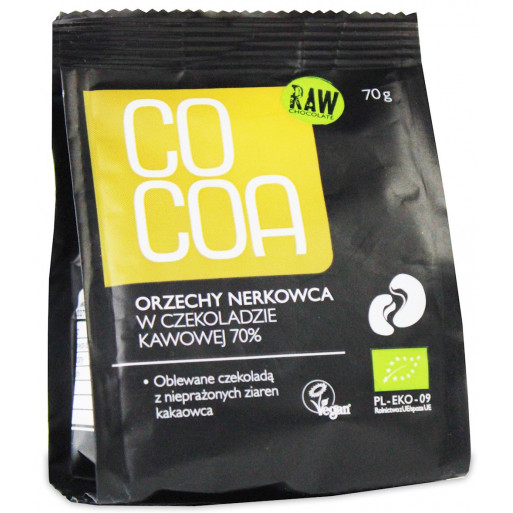 ORZECHY NERKOWCA W CZEKOLADZIE KAWOWEJ BIO 70 g - COCOA