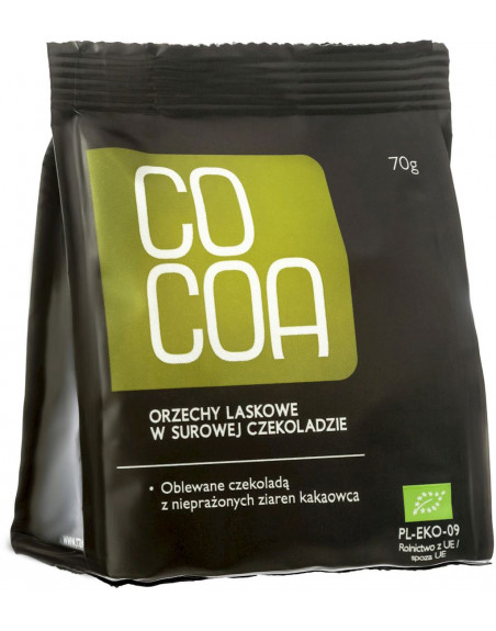 ORZECHY LASKOWE W SUROWEJ CZEKOLADZIE BIO 70 g - COCOA