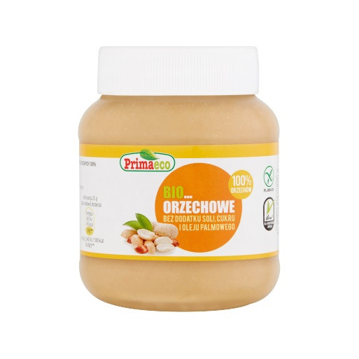 KREM Z PRAŻONYCH ORZESZKÓW ZIEMNYCH BEZGLUTENOWY BIO 360 g - PRIMAECO