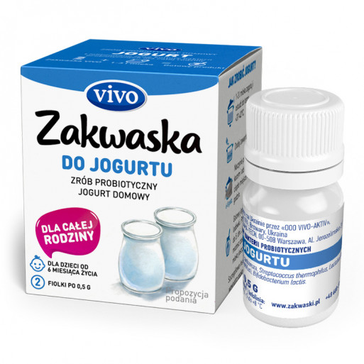 ŻYWE KULTURY BAKTERII DO JOGURTU 1 g (2 FIOLKI) - VIVO