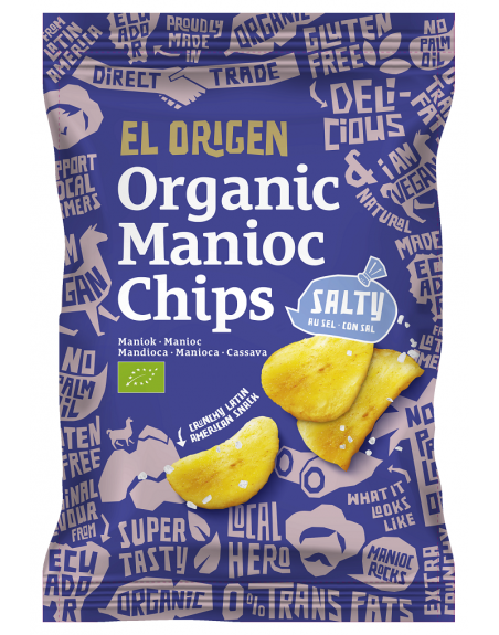 CHIPSY Z MANIOKU SOLONE BEZGLUTENOWE BIO 60 g - EL ORIGEN