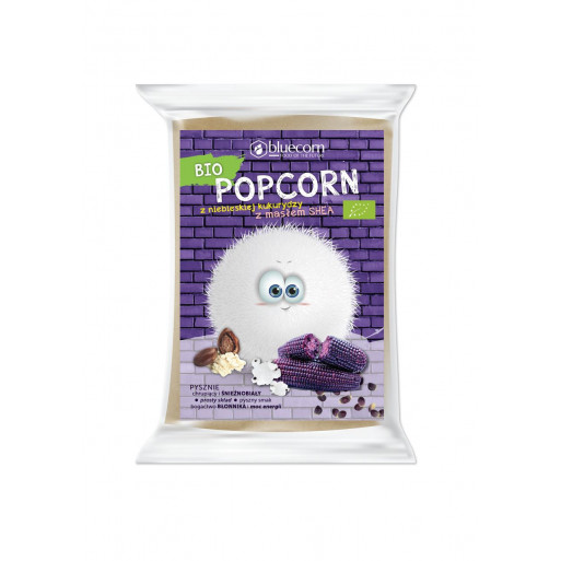POPCORN Z NIEBIESKIEJ KUKURYDZY Z MASŁEM SHEA I SOLĄ DO PRZYGOTOWANIA W MIKROFALÓWCE BEZGLUTENOWY BIO 100 g - POPCROP