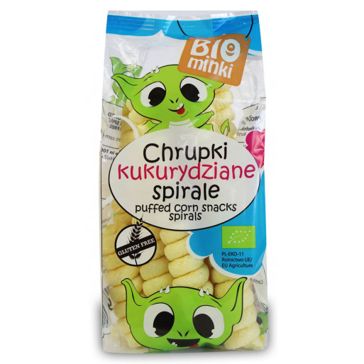 CHRUPKI KUKURYDZIANE SPIRALE BEZGLUTENOWE BIO 60 g - BIOMINKI