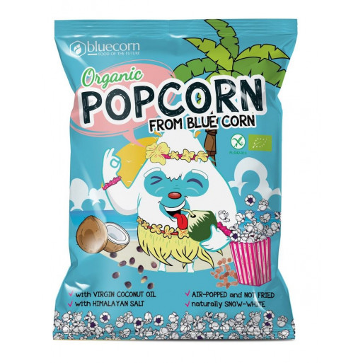 POPCORN Z NIEBIESKIEJ KUKURYDZY Z OLEJEM KOKOSOWYM I SOLĄ HIMALAJSKĄ BEZGLUTENOWY BIO 20 g - POPCROP