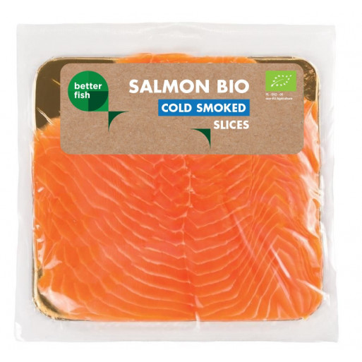 ŁOSOŚ ATLANTYCKI PLASTRY WĘDZONE NA ZIMNO BIO 100 g - BETTER FISH (B SALMON)