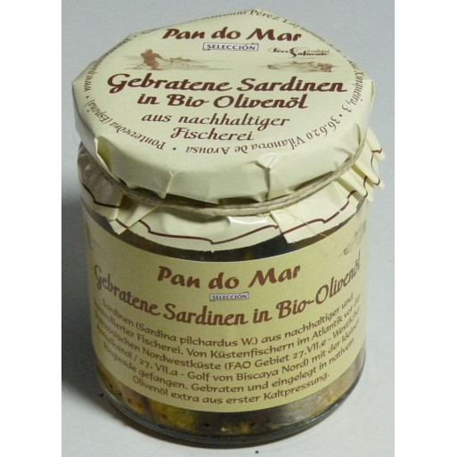 SARDYNKI SMAŻONE W BIO OLIWIE Z OLIWEK 220 g - PAN DO MAR