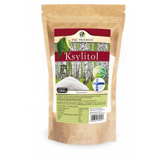 KSYLITOL (TOREBKA PAPIEROWA) 1000 g - PIĘĆ PRZEMIAN