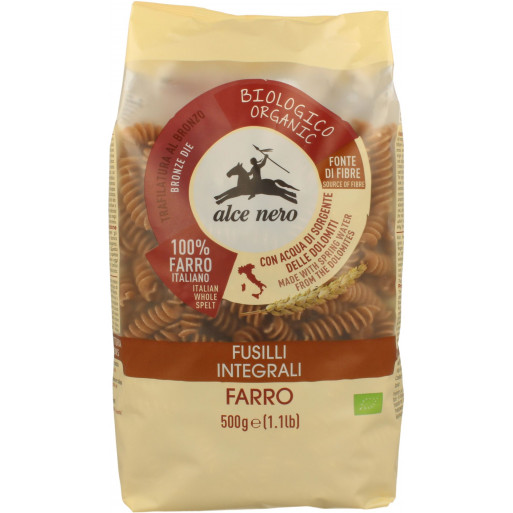 MAKARON (ORKISZOWY RAZOWY) FUSILLI BIO 500 g - ALCE NERO