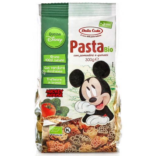 MAKARON (SEMOLINOWY TRÓJKOLOROWY) DISNEY MICKEY BIO 300 g - DALLA COSTA