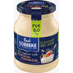 JOGURT KREMOWY BRZOSKWINIA - MARAKUJA BIO 500 g (SŁOIK) - SOBBEKE