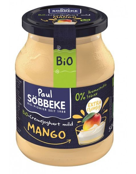 JOGURT MANGO (7,5 % TŁUSZCZU W MLEKU) BIO 500 g (SŁOIK) - SOBBEKE