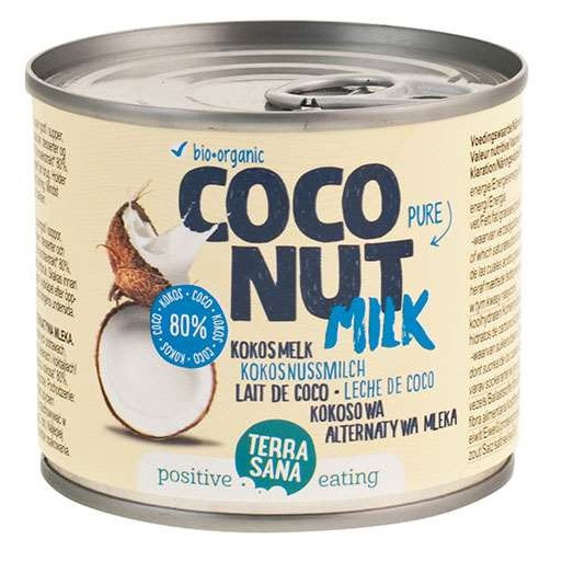 COCONUT MILK - NAPÓJ KOKOSOWY BEZ GUMY GUAR W PUSZCE (22 % TŁUSZCZU) BIO 200 ml - TERRASANA