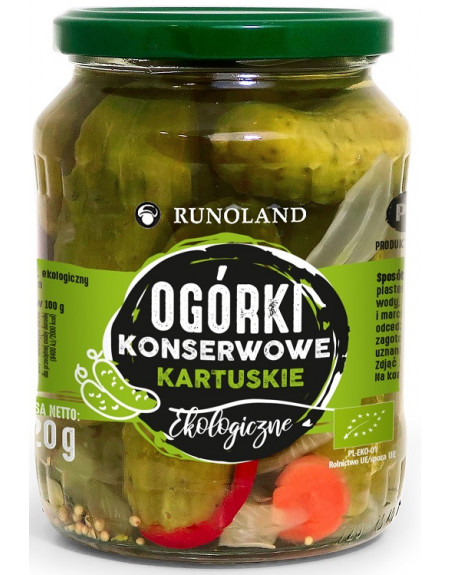 OGÓRKI KONSERWOWE KARTUSKIE BIO 670 g (360 g) - RUNOLAND