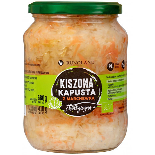 KAPUSTA KISZONA Z MARCHEWKĄ BIO 680 g (410 g) - RUNOLAND KAPUSTA KISZONA Z MARCHEWKĄ BIO 680 g (410 g) - RUNOLAND