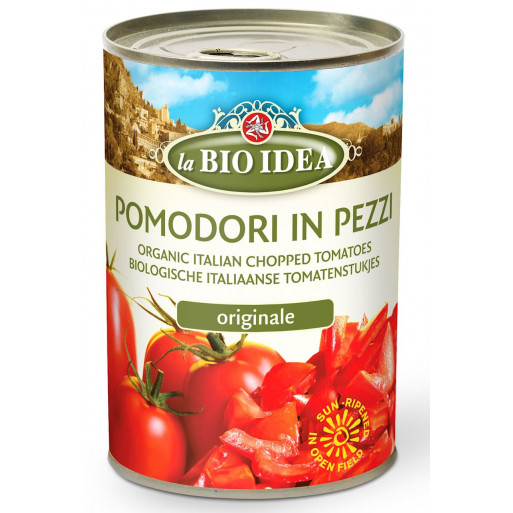 POMIDORY KROJONE BEZ SKÓRY (PUSZKA) BIO 400 g - LA BIO IDEA