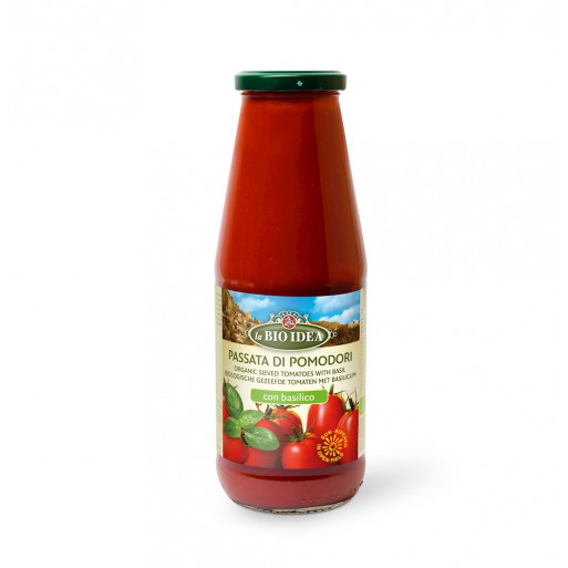 PRZECIER POMIDOROWY PASSATA Z BAZYLIĄ BIO 680 g - LA BIO IDEA