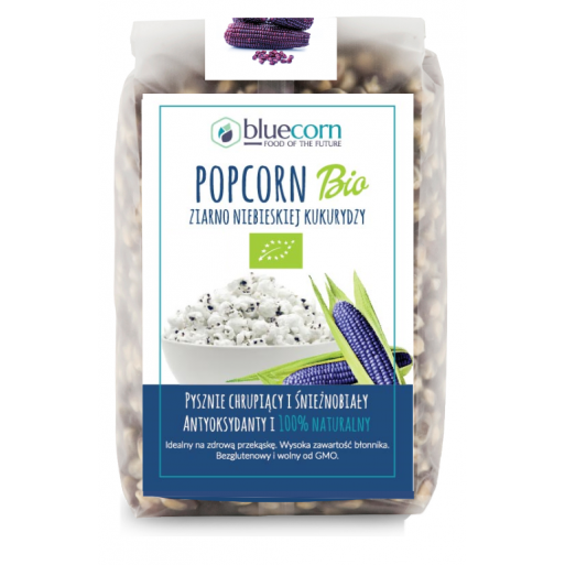 ZIARNA POPCORNU Z NIEBIESKIEJ KUKURYDZY BEZGLUTENOWE BIO 350 g - POPCROP