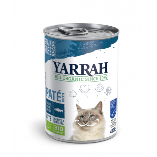 (DLA KOTA) KARMA ZE ŚLEDZIEM, WODOROSTAMI I SPIRULINĄ BIO 400 g - YARRAH