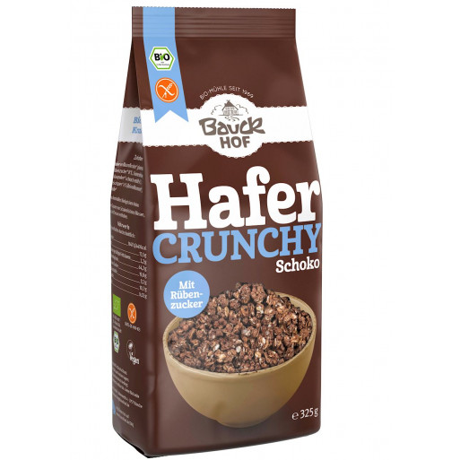 CRUNCHY OWSIANE Z KAKAO BEZGLUTENOWE BIO 325 g - BAUCK HOF