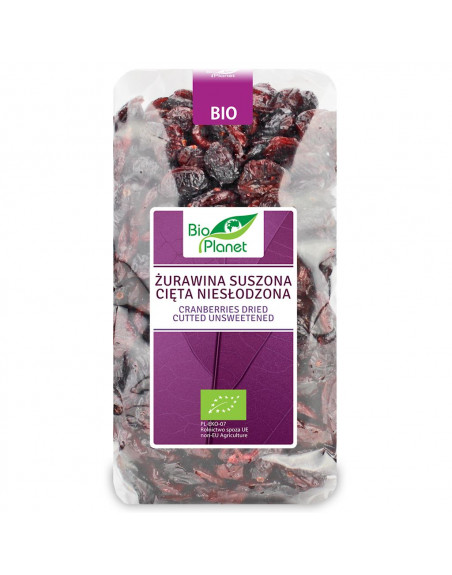 ŻURAWINA SUSZONA CIĘTA NIESŁODZONA BIO 400 g - BIO PLANET