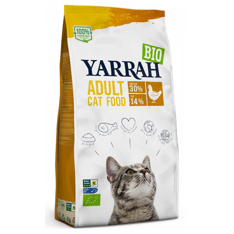 (DLA KOTA DOROSŁEGO) KARMA Z KURCZAKIEM BIO 800 g - YARRAH