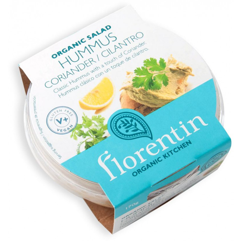 HUMMUS Z KOLENDRĄ I SOKIEM Z CYTRYNY BEZGLUTENOWY BIO 170 g - FLORENTIN