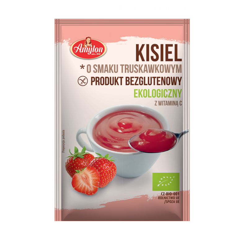 KISIEL O SMAKU TRUSKAWKOWYM BEZGLUTENOWY BIO 30 g - AMYLON