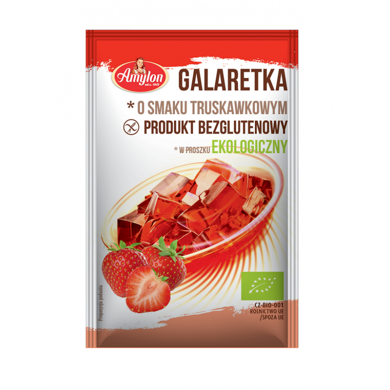GALARETKA O SMAKU TRUSKAWKOWYM BEZGLUTENOWA BIO 40 g - AMYLON