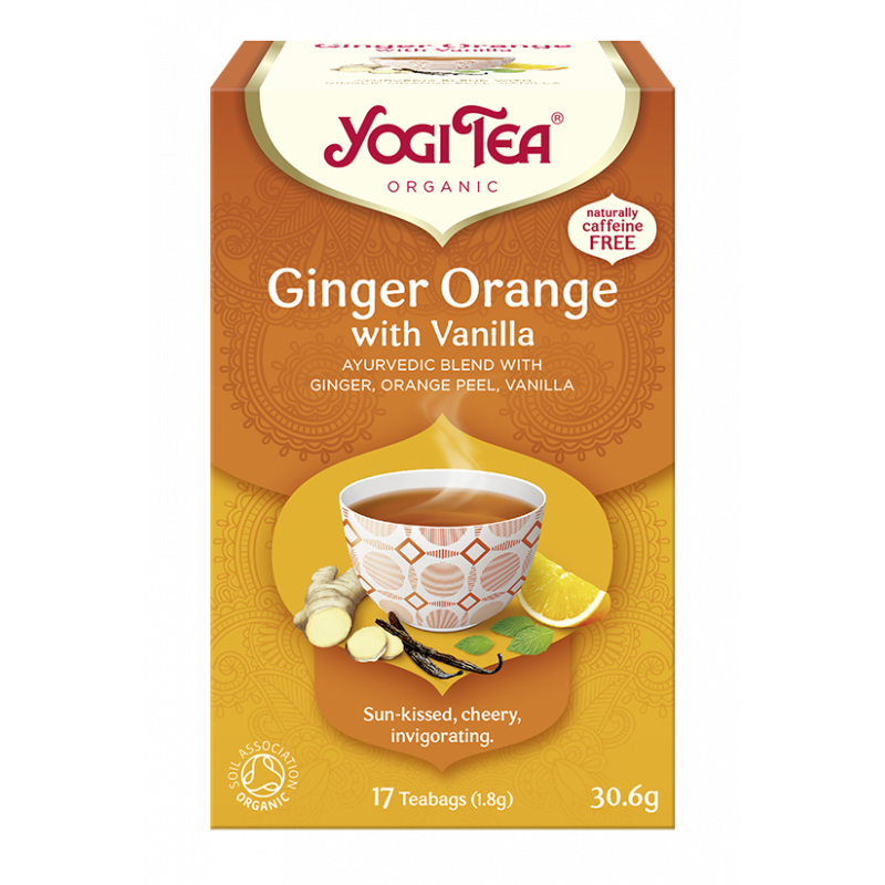 HERBATKA IMBIROWO - POMARAŃCZOWA Z WANILIĄ (GINGER ORANGE WITH VANILLA) BIO (17 x 1,8 g) 30,6 g - YOGI TEA