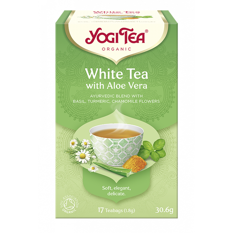 HERBATA BIAŁA Z ALOESEM (WHITE TEA WITH ALOE VERA) BIO (17 x 1,8 g) 30,6 g - YOGI TEA