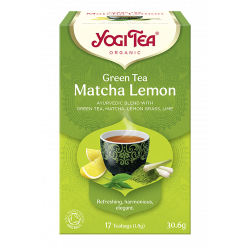 HERBATA ZIELONA Z CYTRYNĄ I MATCHĄ (GREEN TEA MATCHA LEMON) BIO (17 x 1,8 g) 30,6 g - YOGI TEA