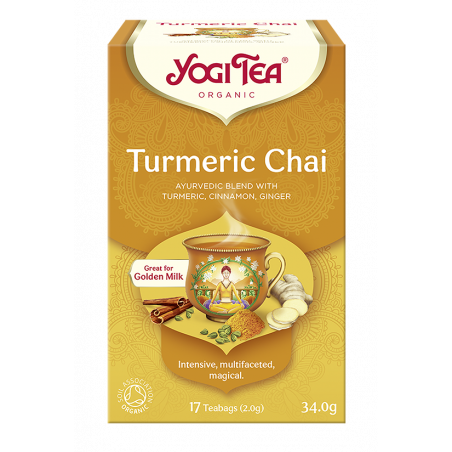 HERBATKA ZŁOTY CHAI Z KURKUMĄ (TURMERIC CHAI) BIO (17 x 2 g) 34 g - YOGI TEA