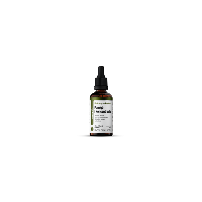 EKSTRAKTY W KROPLACH NA PAMIĘĆ I KONCENTRACJĘ BEZGLUTENOWE 30 ml - PHARMOVIT (CLEAN LABEL)