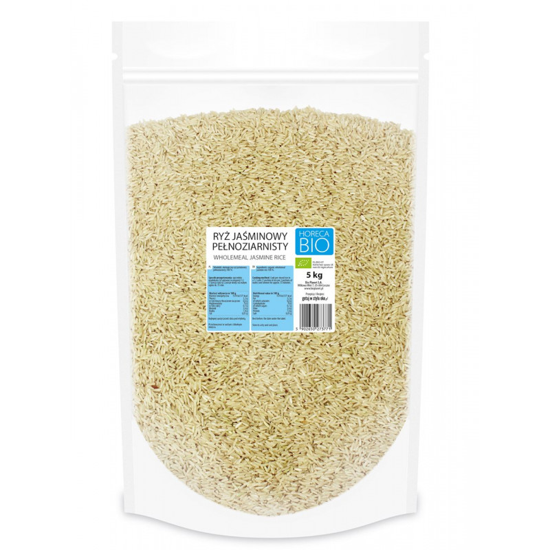 RYŻ JAŚMINOWY PEŁNOZIARNISTY BIO 5 kg - HORECA