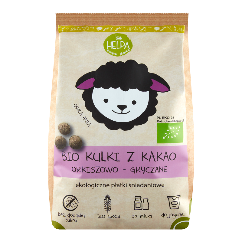 KULKI ORKISZOWO - GRYCZANE Z KAKAO BIO 160 g - HELPA