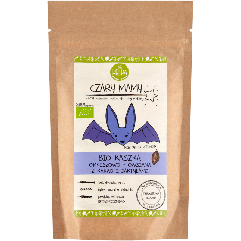 KASZKA ORKISZOWO - OWSIANA Z KAKAO I DAKTYLAMI BIO 200 g - HELPA