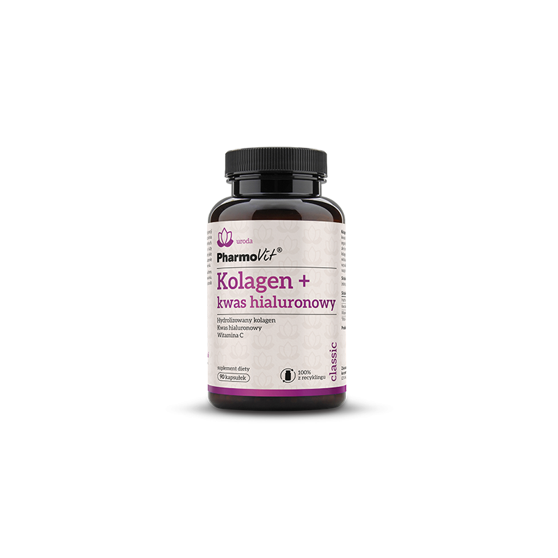 KOLAGEN + KWAS HIALURONOWY BEZGLUTENOWY 90 KAPSUŁEK 57,15 g - PHARMOVIT (CLASSIC)