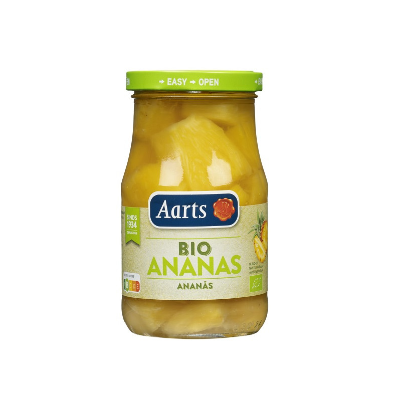 ANANAS KAWAŁKI W LEKKIM SYROPIE BIO 350 g (190 g) (SŁOIK) - AARTS
