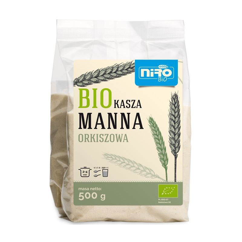 KASZA MANNA ORKISZOWA BIO 500 g - NIRO