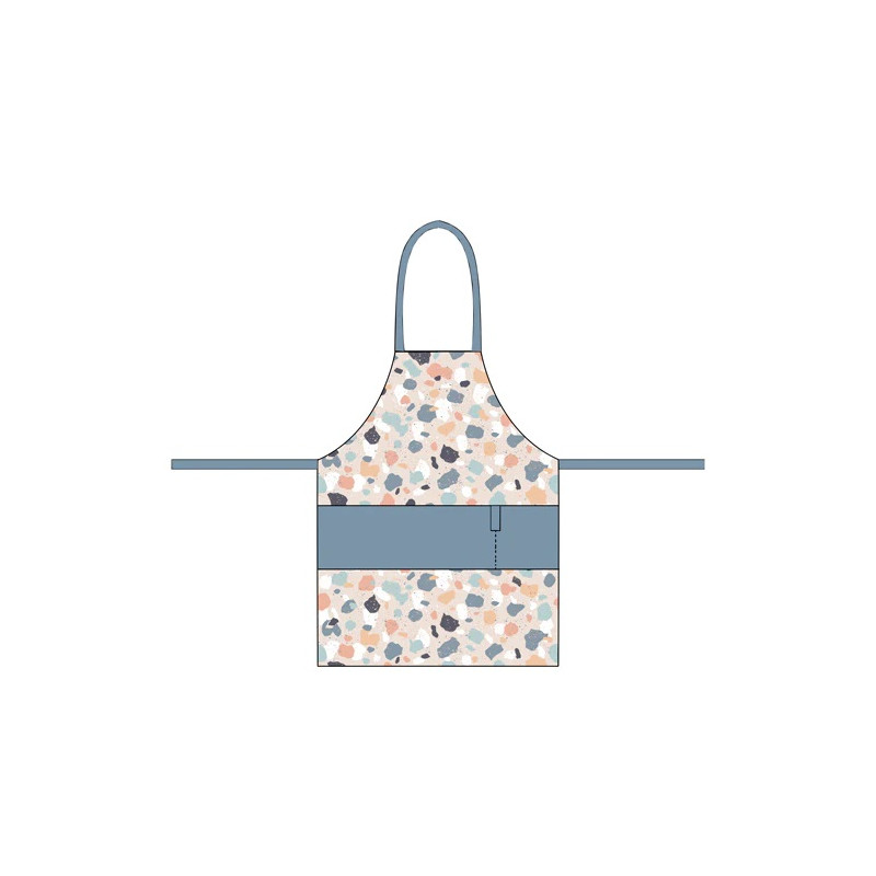 FARTUCH KUCHENNY Z BAWEŁNY ORGANICZNEJ TERRAZO - CHIC-MIC